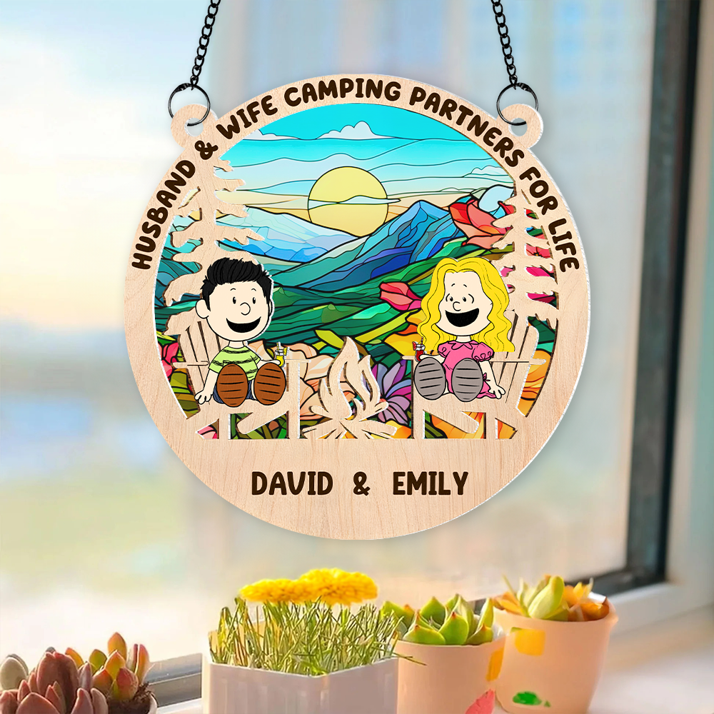 Custom Camping Suncatcher Ornament for Couples | Unique Valentine's Day Gifts Ornament PopCulturePrints