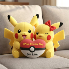 Load image into Gallery viewer, "I Pika Choose You" - Personalized Couple Pillow - Unique Gift for Couples, Friends and Loved Ones Pillow PopCulturePrints
