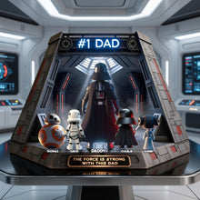 Load image into Gallery viewer, #1 Dad - The Force is Strong with This Dad - Personalized Acrylic Plaque Gift for Dad, Grandpa, Father Shaped Plaques PopCulturePrints
