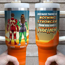 Load image into Gallery viewer, Personalized Superhero Couple Tumbler - You and I Together Tumbler Cup PopCulturePrints
