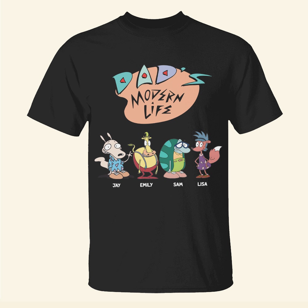 Dad's Modern Life Custom Cartoon T-Shirt