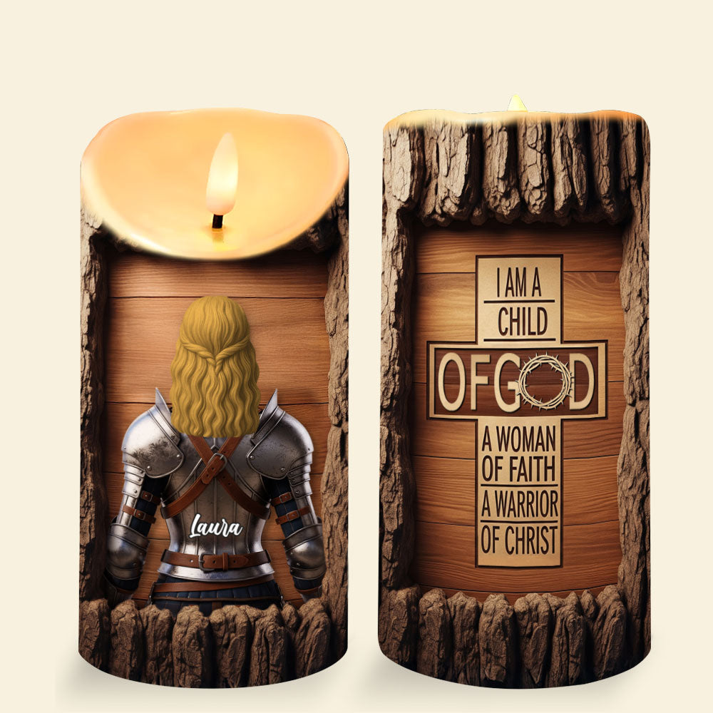 Personalized Knight Woman LED Candle - A Meaningful Gift for Her Led Candle PopCulturePrints