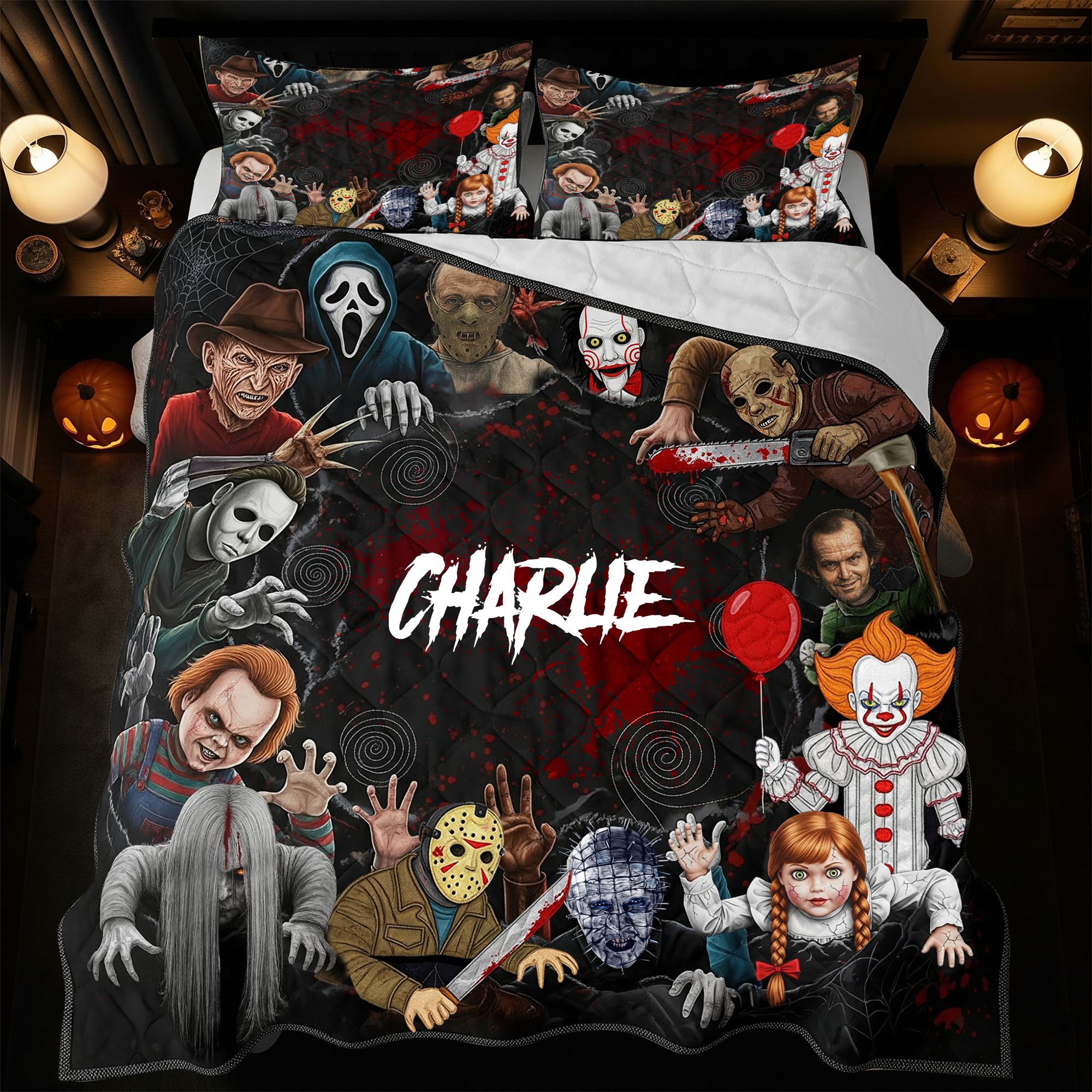“Embrace the Thrills of Horror!” - The Dead Rising Quilt Bed Set - Personalized Gift for Horror Fans Bedding Set PopCulturePrints