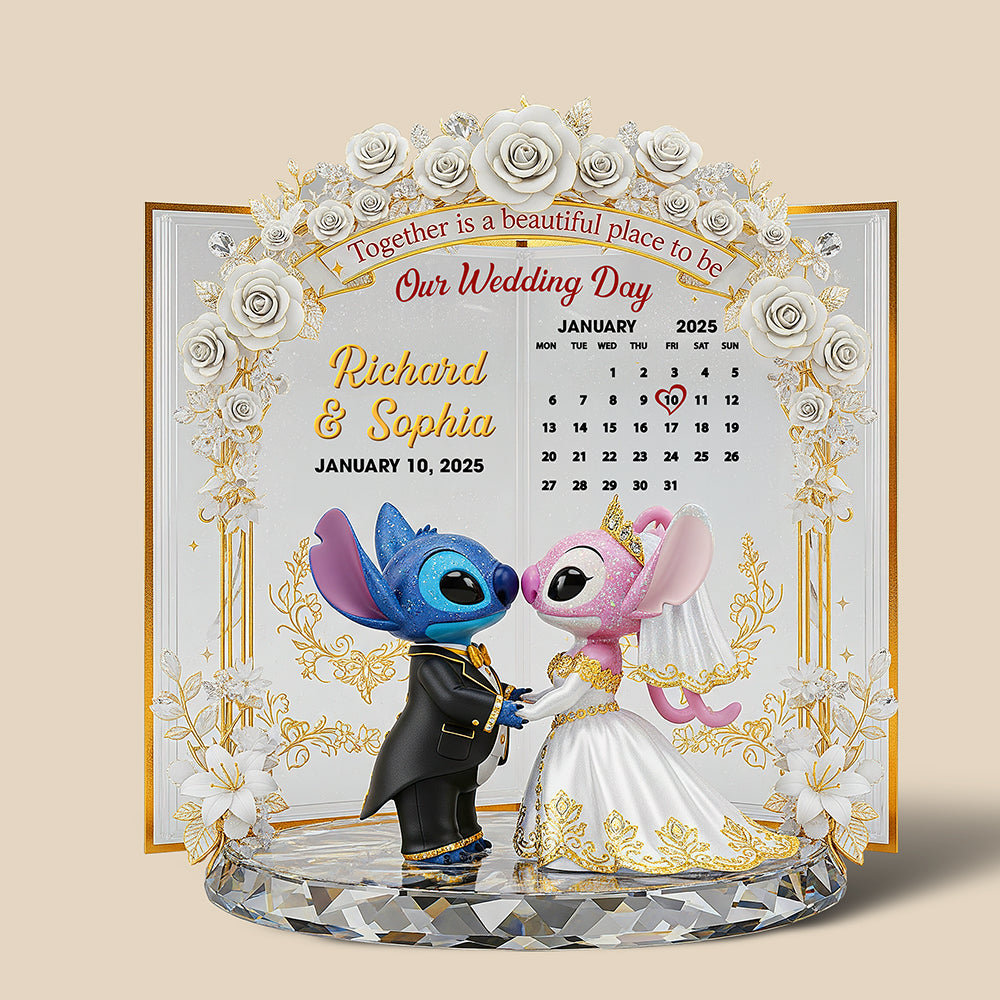 Together is a Beautiful Place to Be - Wedding Couple Plaque - Personalized Gift for Couples Shaped Plaques PopCulturePrints
