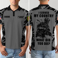 Load image into Gallery viewer, Personalized U.S. Army Veteran Camo Polo Shirt
