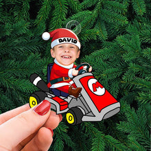Load image into Gallery viewer, Custom Kid&#39;s Karting Photo Ornament - Personalized Christmas Gift Ornament PopCulturePrints

