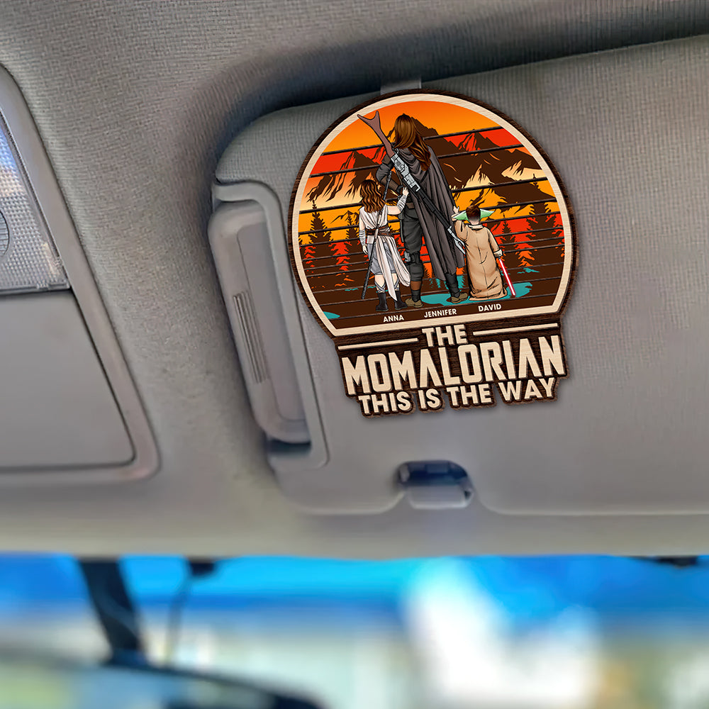"The Momalorian: This Is The Way" - Personalized Car Visor Clip - Gift for Mom, Grandma & More Car Visor Clip PopCulturePrints