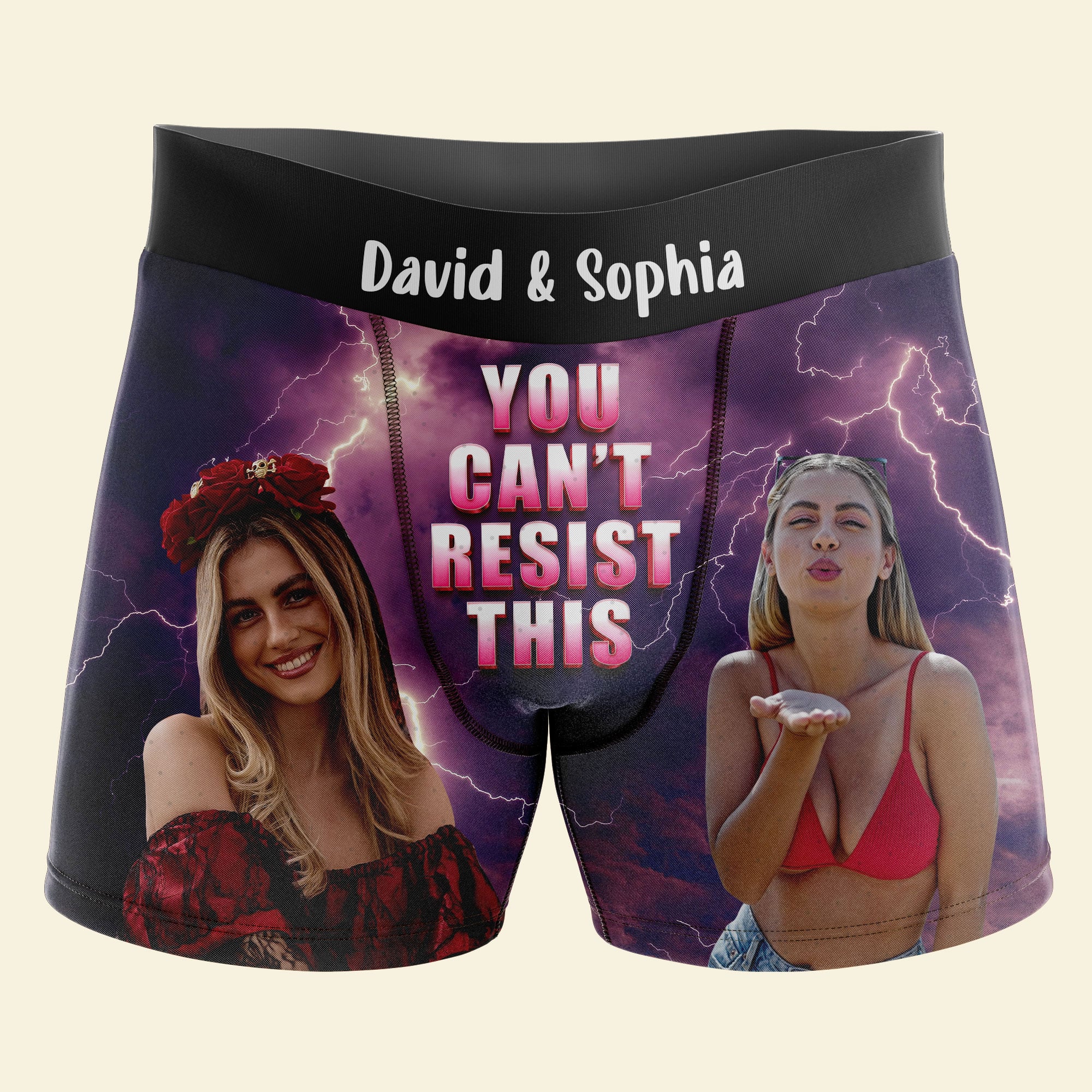 Personalized Couple Boxer: You Can't Resist! Boxer Briefs PopCulturePrints