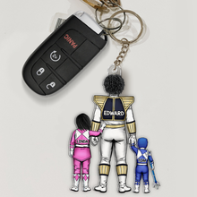 Load image into Gallery viewer, &quot;Celebrate Your Power Dad - Personalized Keychain for the Super Dads&quot; Keychains PopCulturePrints
