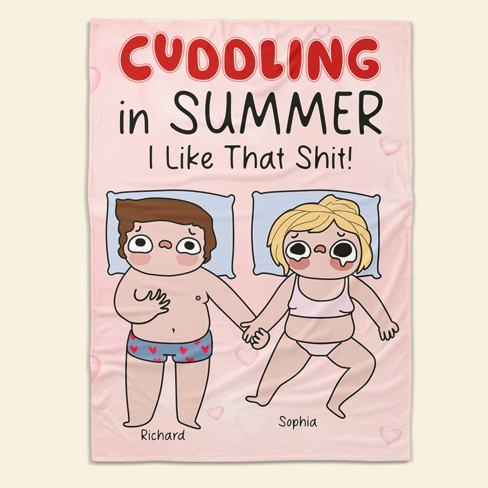 Personalized Cuddling Summer Blanket for Couples Blanket PopCulturePrints