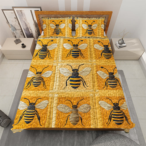 Custom Bee Lover's Quilt Bed Set Blanket PopCulturePrints