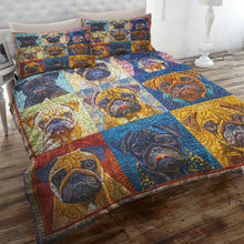 Load image into Gallery viewer, Cozy Christmas Pug Quilt Bed Set - Perfect Gift for Dog Lovers
