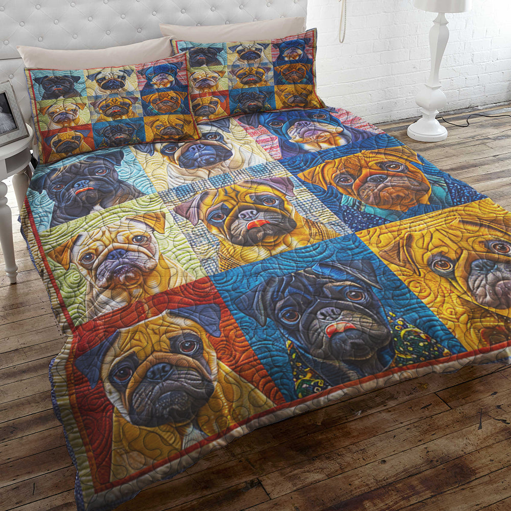 French Bulldog Christmas Quilt Bed Set - Perfect Gift for Dog Lovers Blanket PopCulturePrints