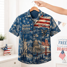 Load image into Gallery viewer, Land Of The Free Hawaiian Shirt - Personalized Gifts For Patriots 02PALU260526 Hawaiian Shirts PopCulturePrints
