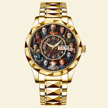 Load image into Gallery viewer, Embrace the Darkness: Horror Lover Men's Watch - Personalized Gifts for Horror Fans Men's Watch PopCulturePrints
