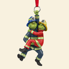 Load image into Gallery viewer, You &amp; Me, We Got This - Playful Firefighter Couple Hanging Ornament Ornament PopCulturePrints
