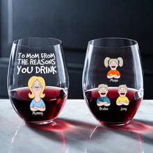 Load image into Gallery viewer, To Mom From The Reasons You Drink - Personalized Glass Egg Cup - Perfect Gift for Mom, Grandma, and Loved Ones Glass Egg Cup PopCulturePrints
