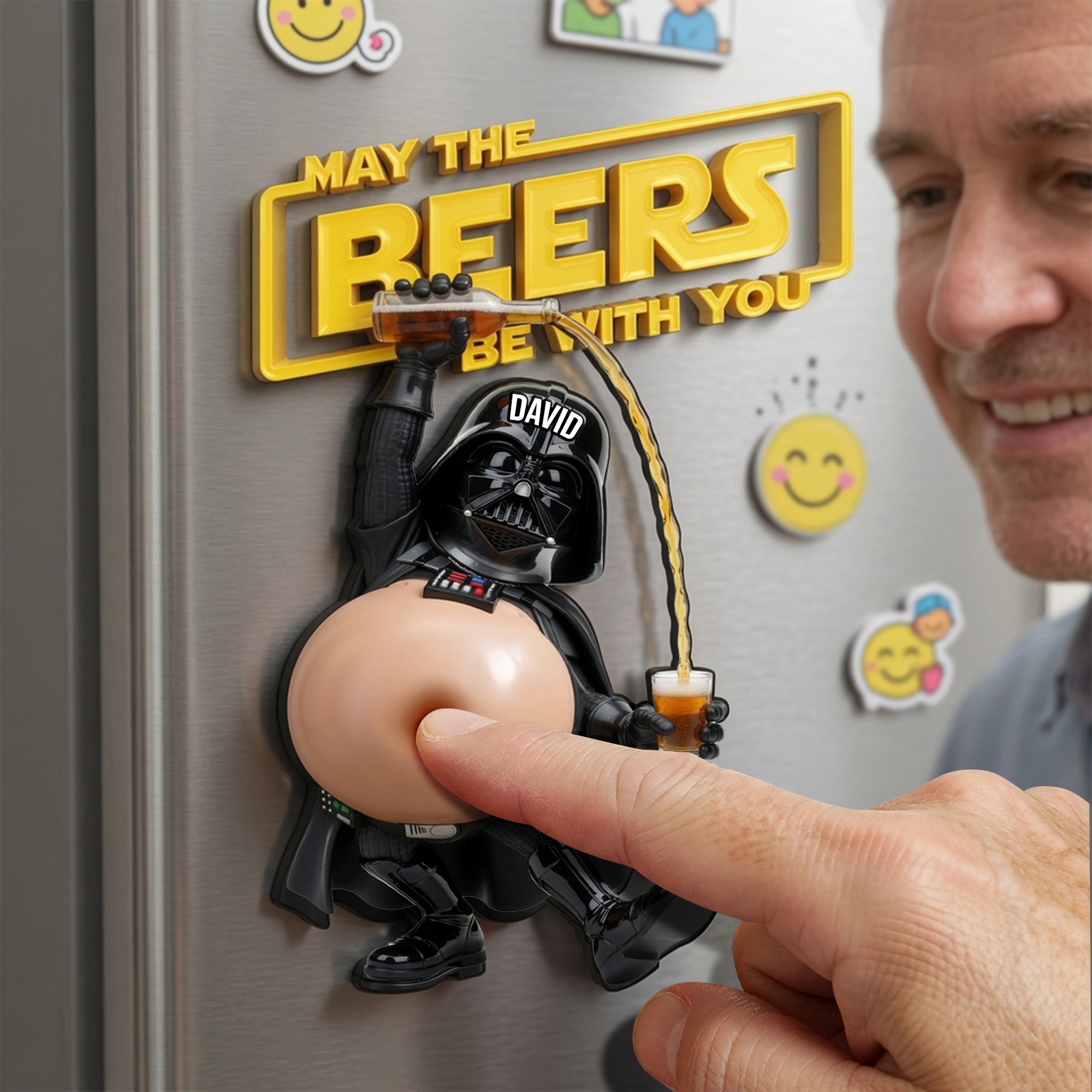 “May the Beers Be With You!” - Funny Beers Warrior Anti-collision Acrylic Fridge Magnet - Personalized Gift for Beer Lovers Fridge Magnet PopCulturePrints