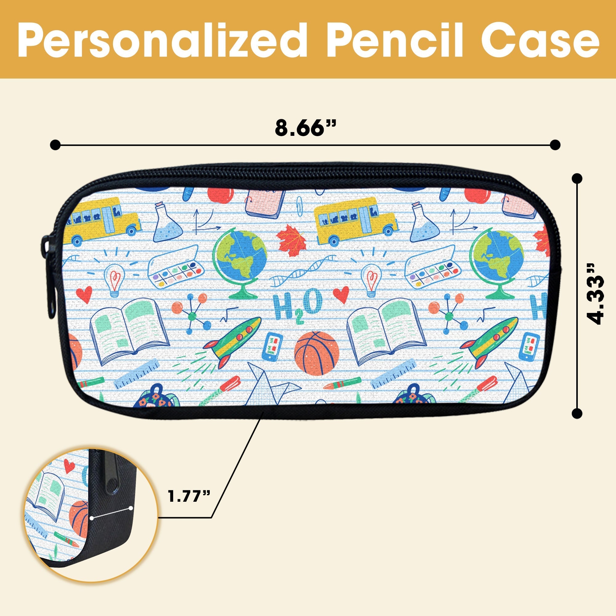Cute Alien Ready For Class Pencil Case - Personalized Gifts for Kids Pencil Case PopCulturePrints