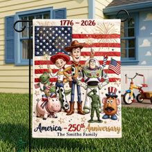 Load image into Gallery viewer, "Celebrate Freedom with Style!" - Custom America 250th Anniversary Garden Flag - Perfect Personalized Gifts for Patriots, Families, and Friends Garden Flag PopCulturePrints
