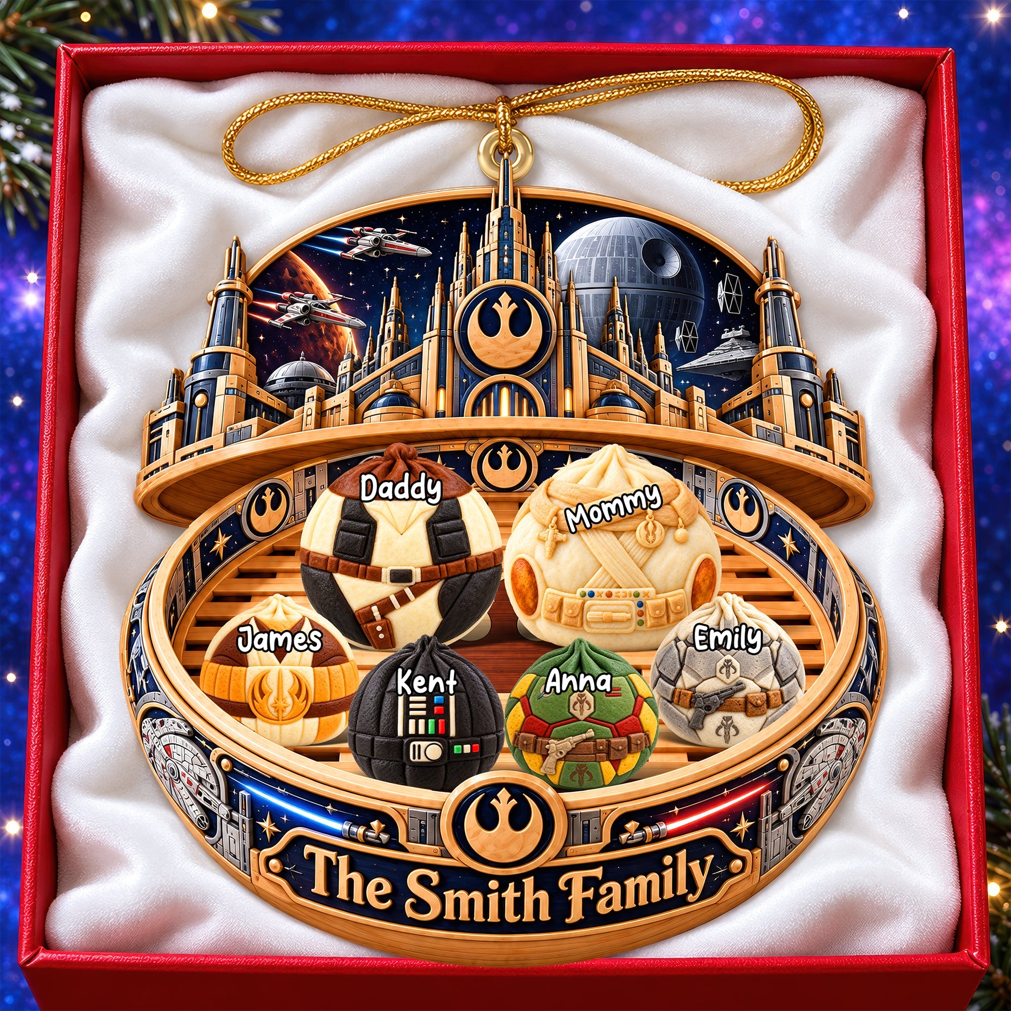 Cosmic Dumplings Christmas Ornament - Personalized Family Gift