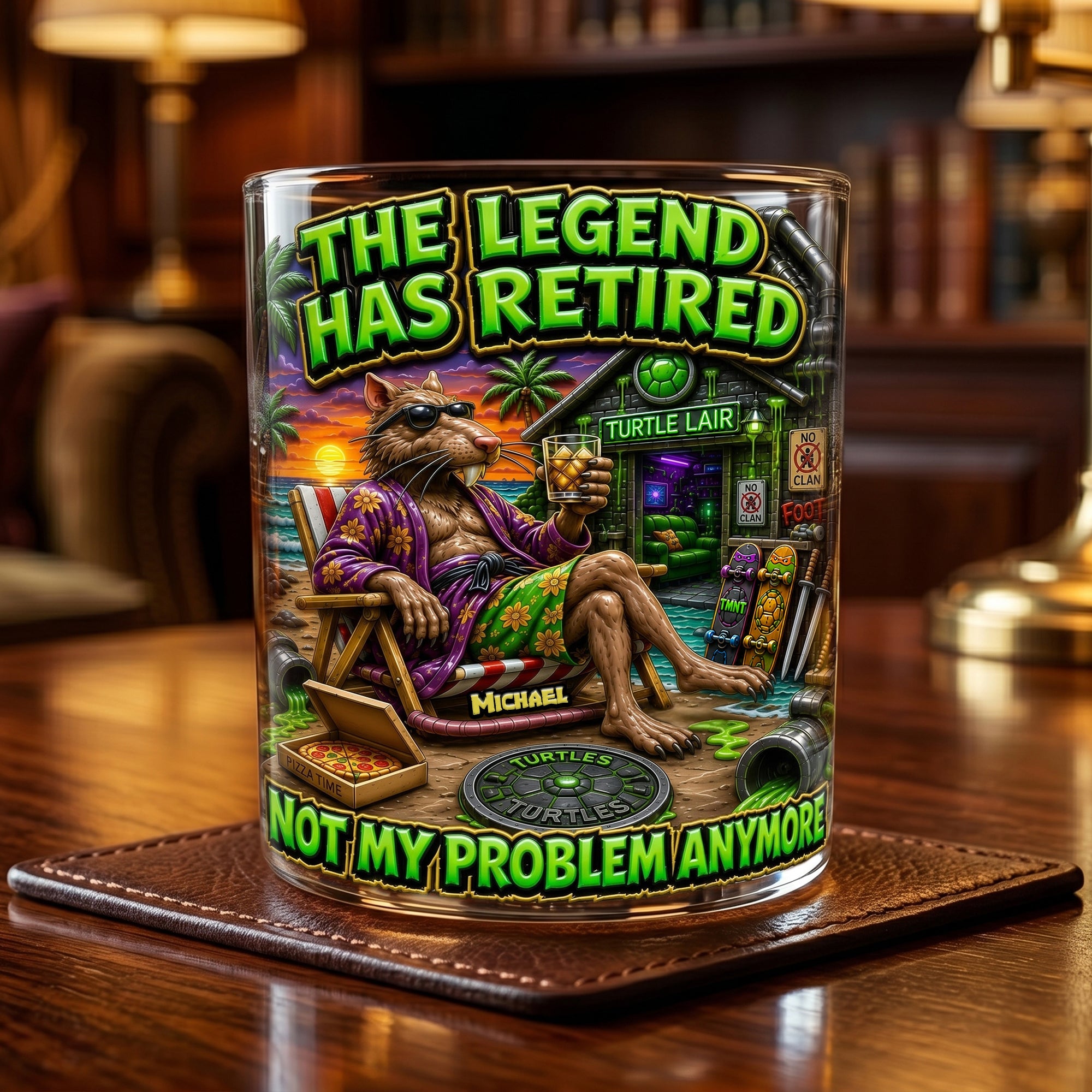 The Legend Has Retired - Personalized Drinking Glass for Him Glass PopCulturePrints