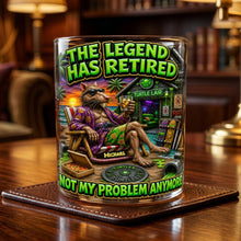 Load image into Gallery viewer, The Legend Has Retired - Personalized Drinking Glass for Him Glass PopCulturePrints
