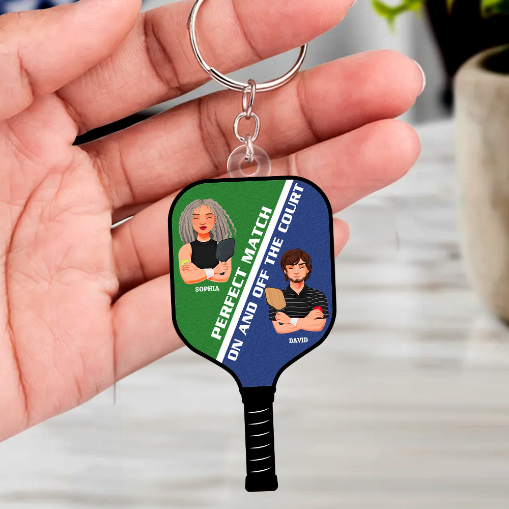 Personalized Pickleball Couple Keychain - Perfect Match Gift Keychains PopCulturePrints