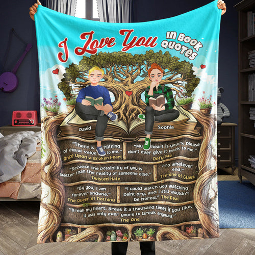 Personalized Book Lover Blanket for Couples - Unique Gift for Readers Blanket PopCulturePrints