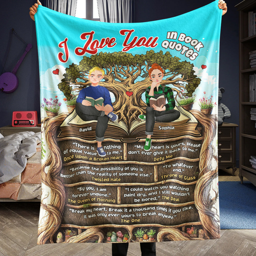 Personalized Book Lover Blanket for Couples - Unique Gift for Readers Blanket PopCulturePrints