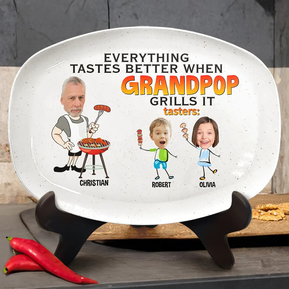 Everything Tastes Better When Daddy Grills It - Personalized Plate Plate PopCulturePrints