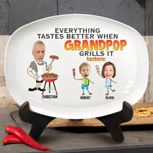 Load image into Gallery viewer, Everything Tastes Better When Daddy Grills It - Personalized Plate Plate PopCulturePrints
