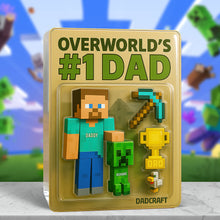 Load image into Gallery viewer, &quot;Overworld&#39;s #1 Dad&quot; - Personalized Block Game Fans Acrylic Plaque - Gift for Dads, Grandpas &amp; More! Shaped Plaques PopCulturePrints
