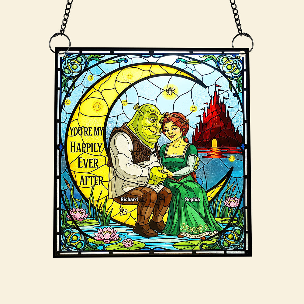 "You're My Happily Ever After" - Customized Fantasy Love Suncatcher Ornament - Unique Personalized Gift for Couples, Friends & Family Ornament PopCulturePrints