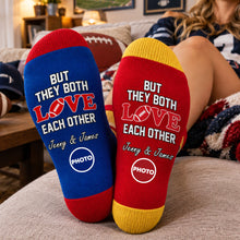 Load image into Gallery viewer, But They Both Love Each Other Middle Tube Socks - Personalized Gifts For Sports Loving Couple 01huti091026 Socks PopCulturePrints
