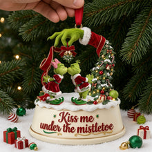 Load image into Gallery viewer, Kiss Me Under the Mistletoe - Personalized Acrylic Ornament for Couples Ornament PopCulturePrints
