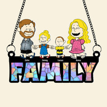 Load image into Gallery viewer, Personalized Family Cartoon Suncatcher Ornament - Custom Name Gift
