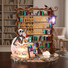 Load image into Gallery viewer, "I Love You to the Bookstore and Back" - Personalized Light Box for Couples - Unique Gift for Book Lovers Light Box PopCulturePrints
