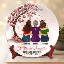 Load image into Gallery viewer, Mother &amp; Daughters - Forever Linked Together Ceramic Plate - Personalized Gift for Mom &amp; Grandma Ceramic Plate PopCulturePrints
