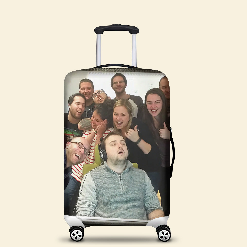 Personalized Funny Photo Luggage Cover – Ideal Gift for Upcoming Trips