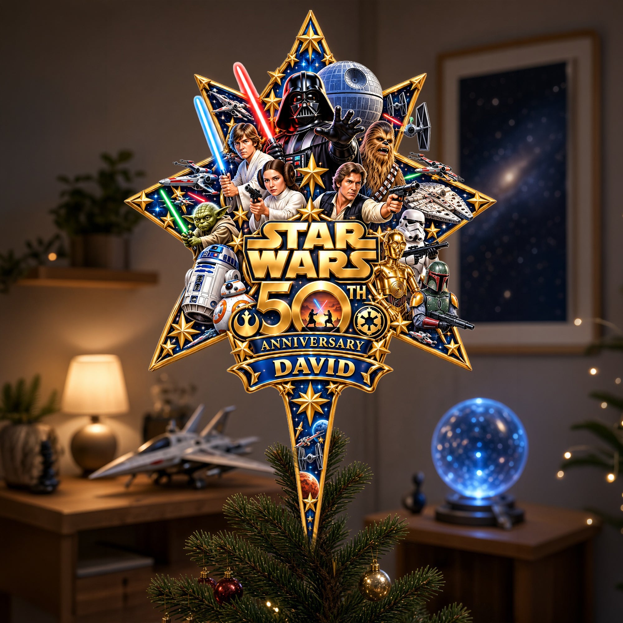 50th Anniversary Acrylic Christmas Tree Topper - Personalized Gifts For Cosmic Lovers 11ohlu081026 Ornament PopCulturePrints