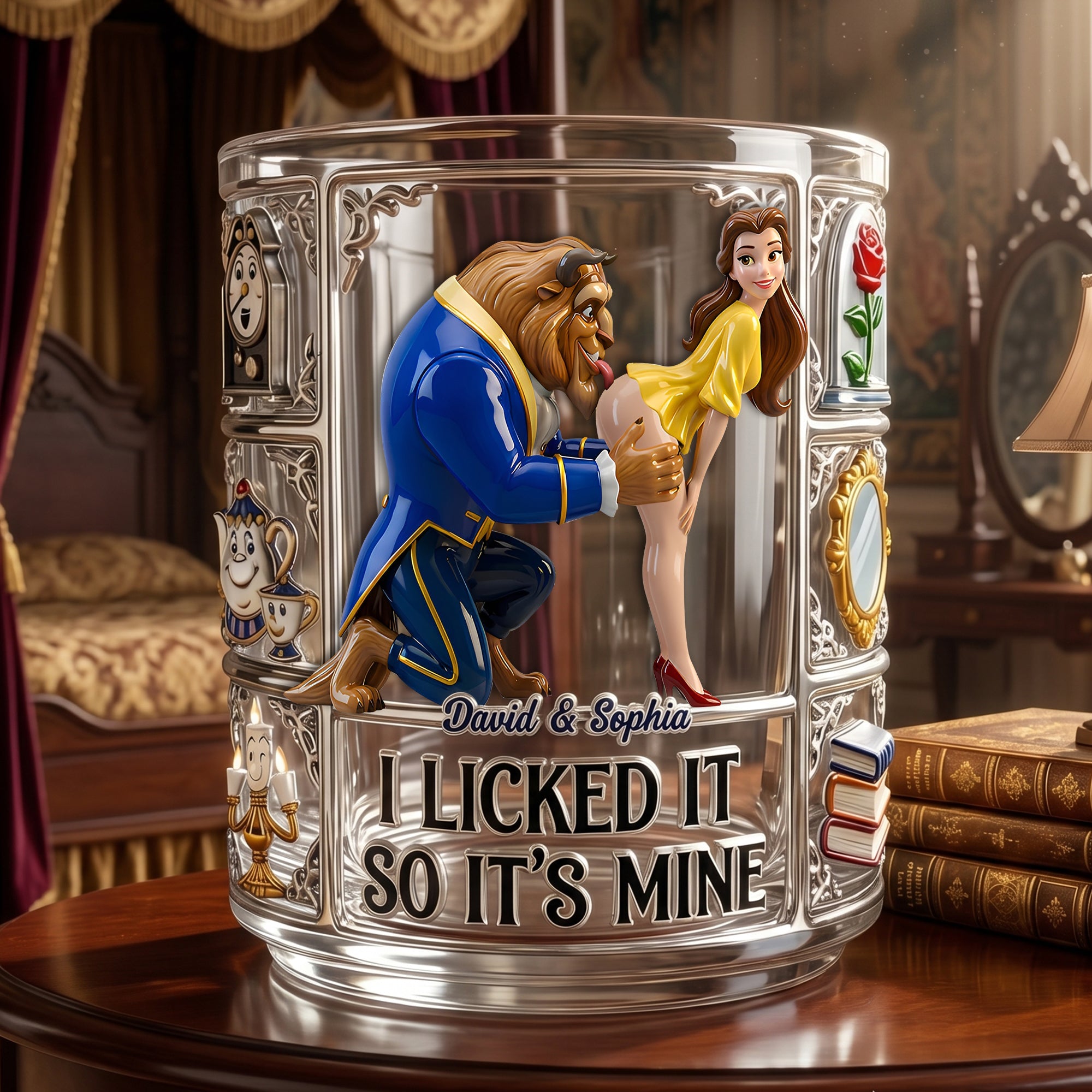 I Licked It So It's Mine - Naughty Couples Drinking Glass | Personalized Gift For Couples Glass PopCulturePrints