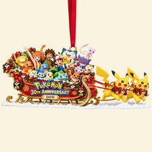 Load image into Gallery viewer, “Celebrate the Pokémon Journey!” - 30th Anniversary Creature Christmas Ornament - Personalized Gift for Pokémon Fans Ornament PopCulturePrints
