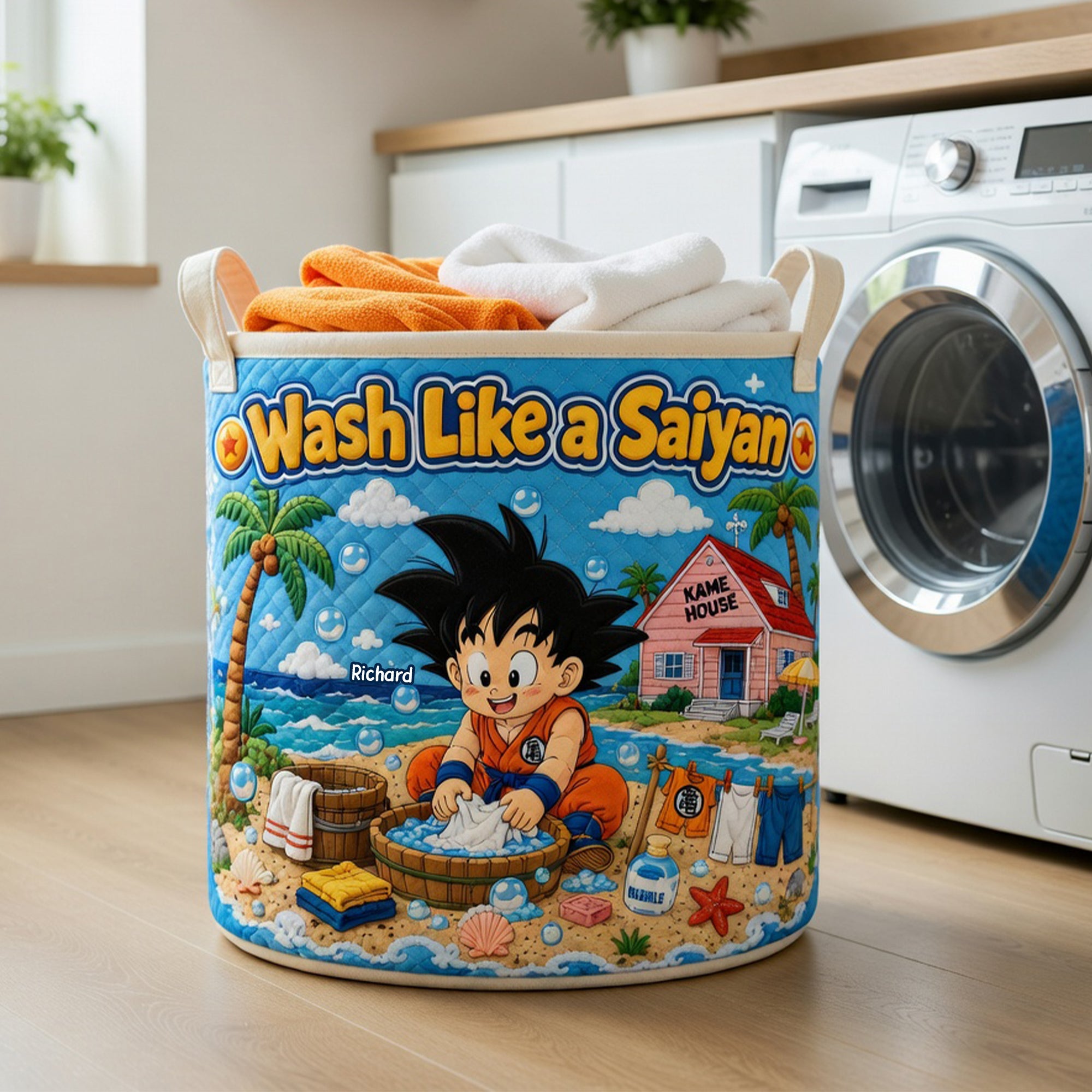 Wash Like A Legend Quilted Laundry Basket - Personalized Gifts 04toqn290626 Laundry Basket PopCulturePrints