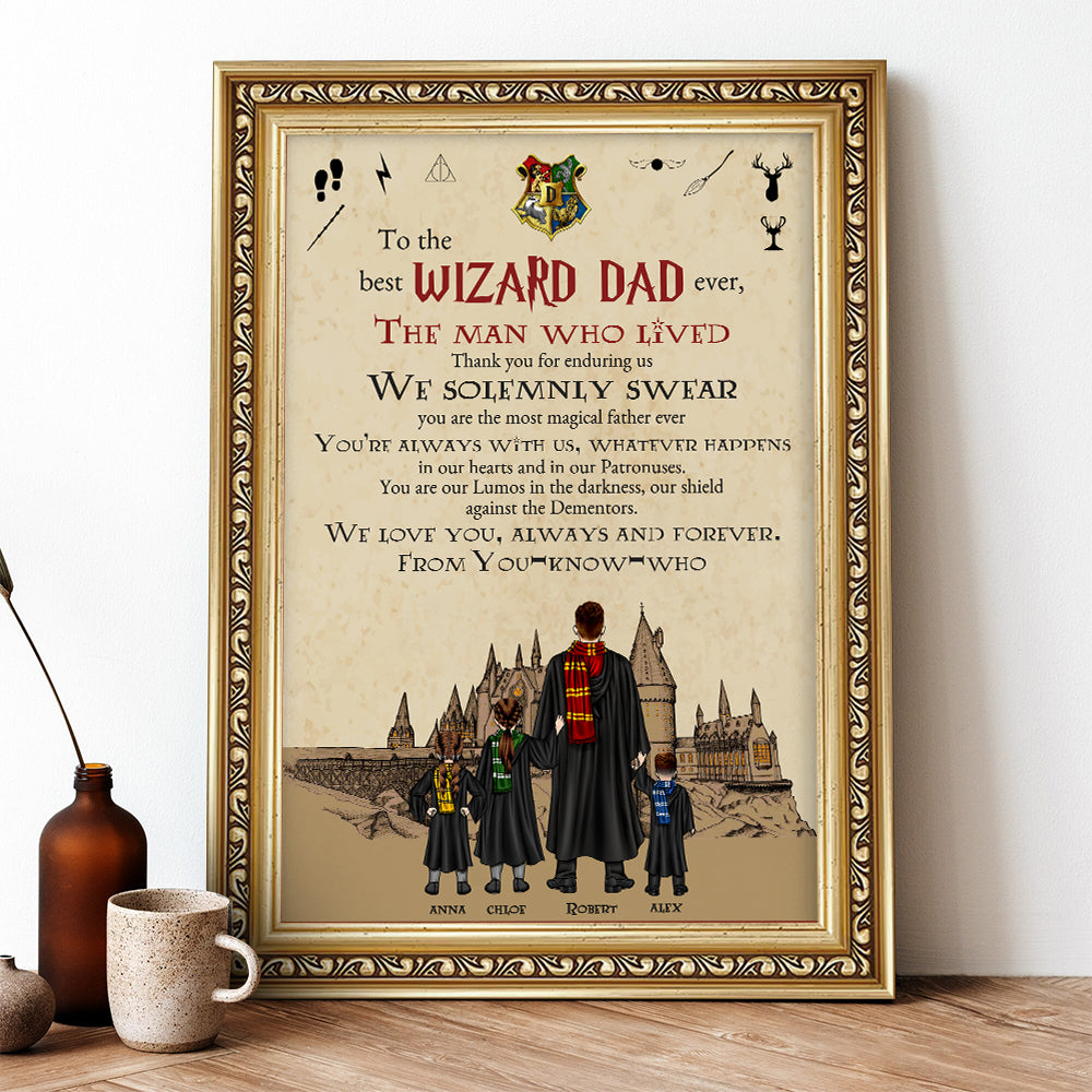 Personalized Wizard Dad Poster - The Man Who Lived