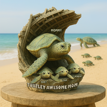 Load image into Gallery viewer, Turtley Awesome Mom: A Heartfelt Personalized Gift for Mom and Grandma Shaped Plaques PopCulturePrints
