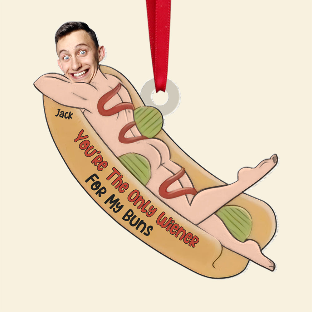 Personalized Funny Hot Dog Couple Christmas Ornament Ornament PopCulturePrints