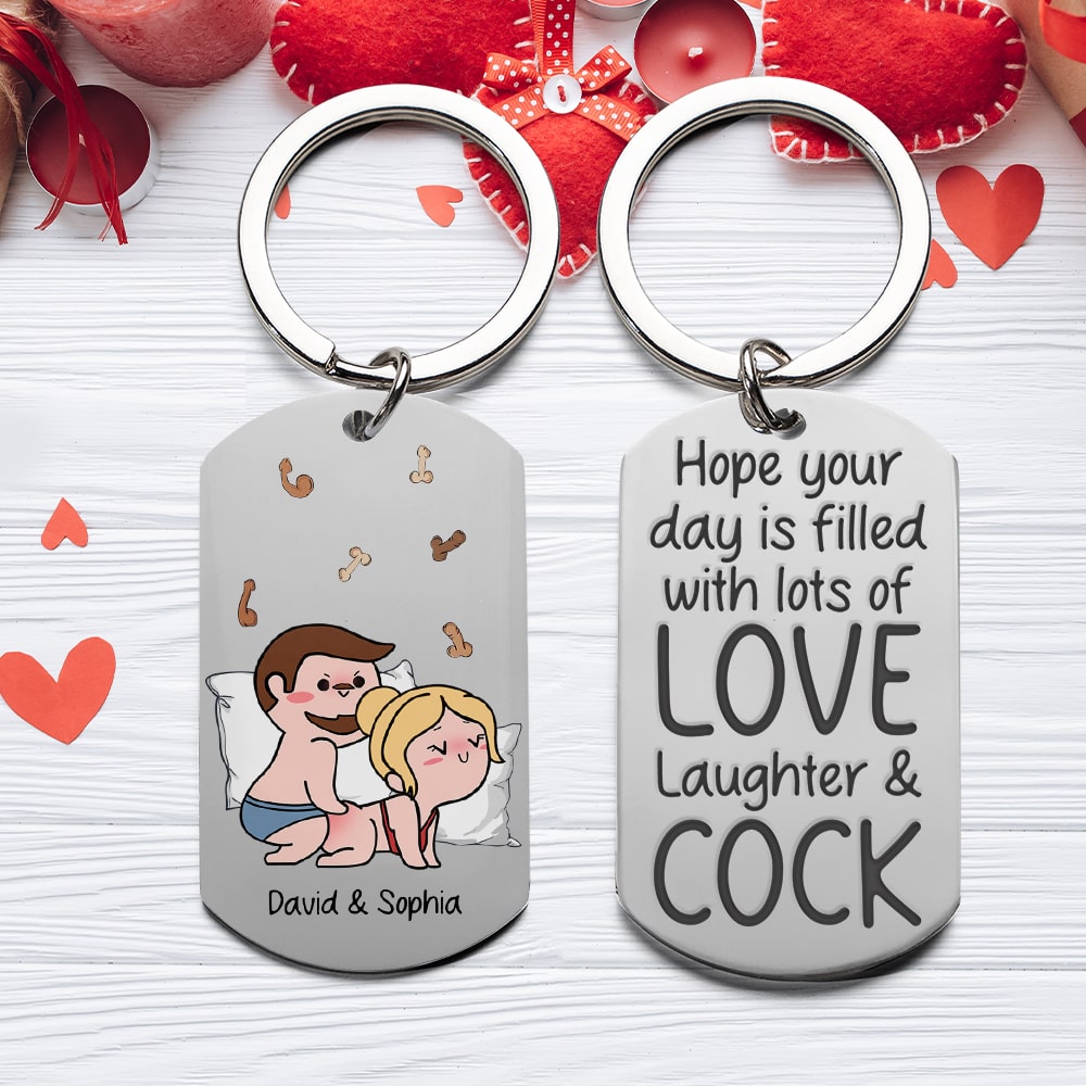 Personalized Couple Keychain - Lots of Love & Laughter Keychains PopCulturePrints
