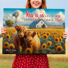 Load image into Gallery viewer, Personalized Highland Cow Couple Canvas Art Poster &amp; Canvas PopCulturePrints

