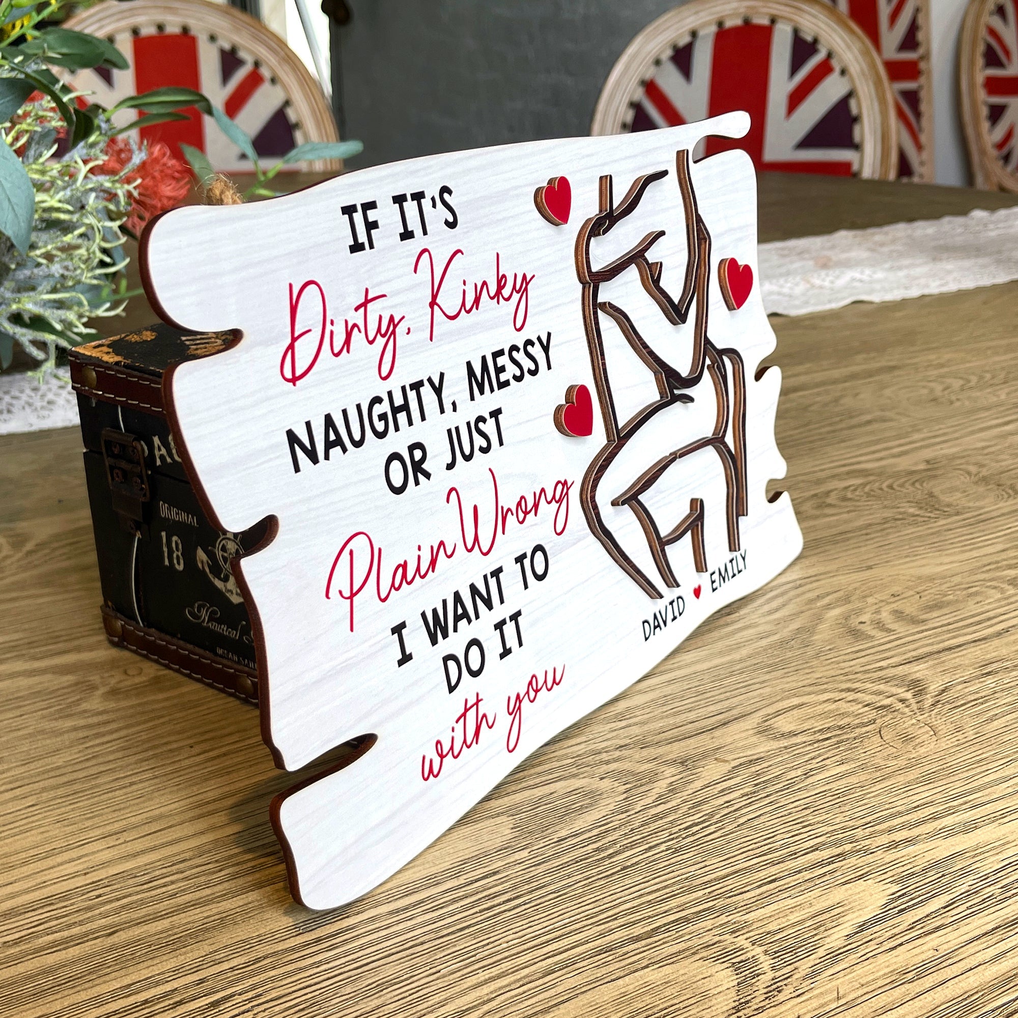 Personalized Couple Wood Sign - 'I Want To Do It With You' Wood Sign PopCulturePrints